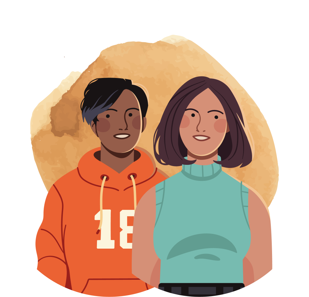 Two people illustrations
